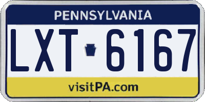 PA license plate LXT6167