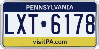 PA license plate LXT6178