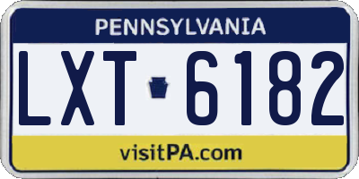 PA license plate LXT6182