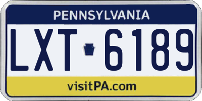 PA license plate LXT6189