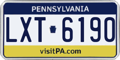 PA license plate LXT6190
