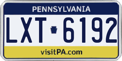 PA license plate LXT6192