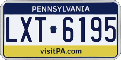 PA license plate LXT6195