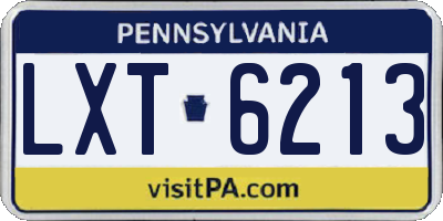 PA license plate LXT6213