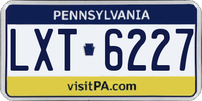 PA license plate LXT6227
