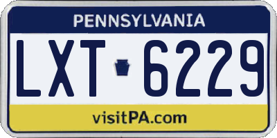 PA license plate LXT6229