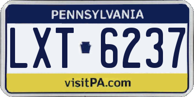 PA license plate LXT6237