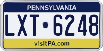 PA license plate LXT6248