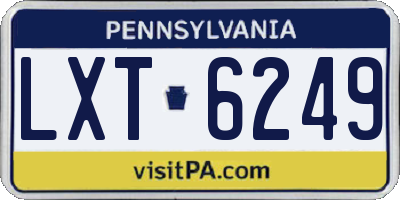 PA license plate LXT6249