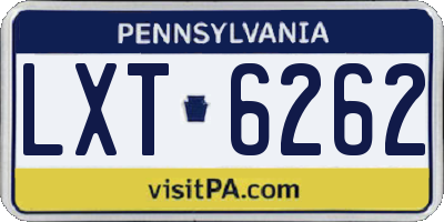 PA license plate LXT6262