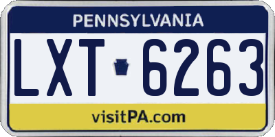 PA license plate LXT6263