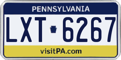 PA license plate LXT6267