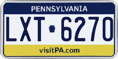 PA license plate LXT6270