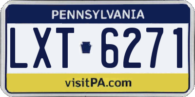 PA license plate LXT6271