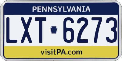PA license plate LXT6273