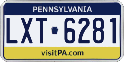 PA license plate LXT6281