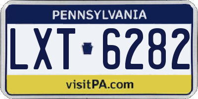 PA license plate LXT6282