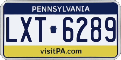 PA license plate LXT6289