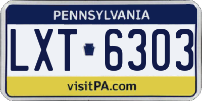 PA license plate LXT6303
