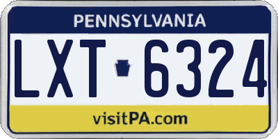 PA license plate LXT6324