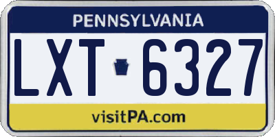 PA license plate LXT6327