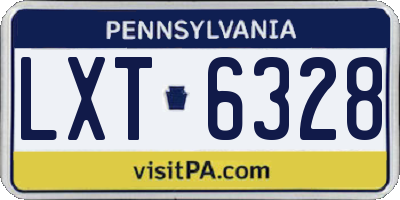 PA license plate LXT6328