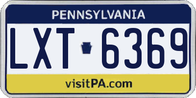 PA license plate LXT6369
