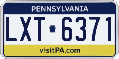 PA license plate LXT6371