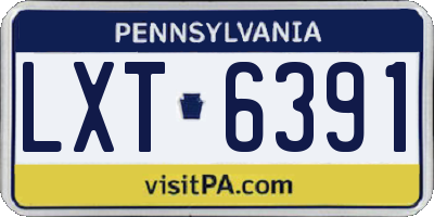 PA license plate LXT6391