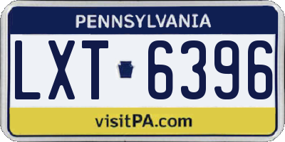 PA license plate LXT6396