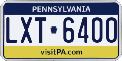 PA license plate LXT6400