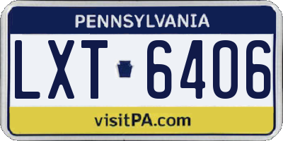 PA license plate LXT6406