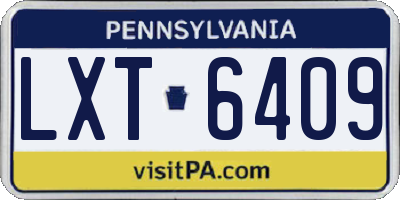 PA license plate LXT6409