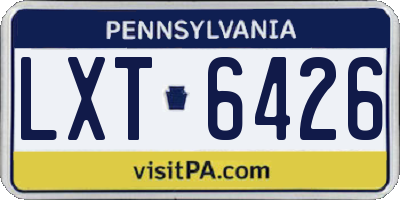 PA license plate LXT6426