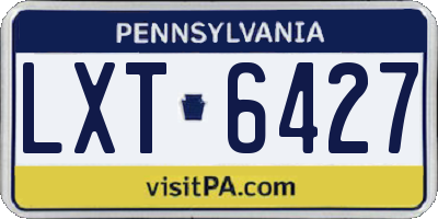 PA license plate LXT6427