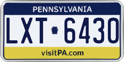 PA license plate LXT6430