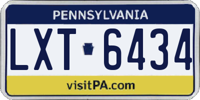 PA license plate LXT6434
