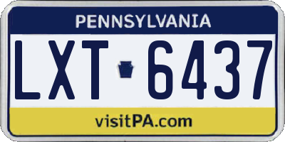 PA license plate LXT6437