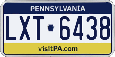 PA license plate LXT6438