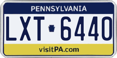PA license plate LXT6440
