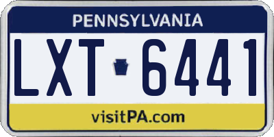 PA license plate LXT6441
