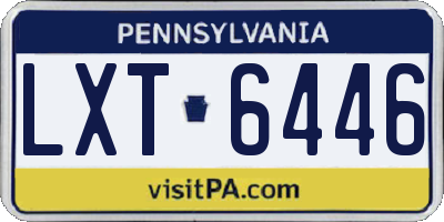 PA license plate LXT6446