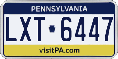 PA license plate LXT6447