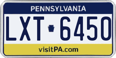 PA license plate LXT6450