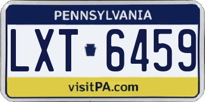PA license plate LXT6459