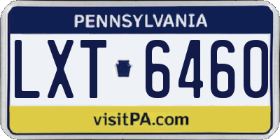 PA license plate LXT6460