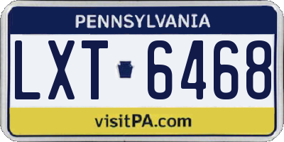 PA license plate LXT6468