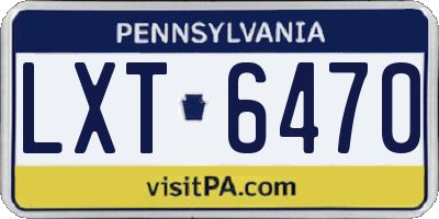 PA license plate LXT6470