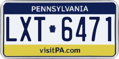 PA license plate LXT6471