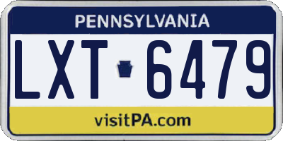 PA license plate LXT6479